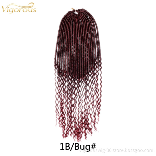 Goddess Locs Crochet Hair for Women 20 Inch Straight Faux Locs Crochet Braiding Hair With Curly Ends Soft Synthetic Extension